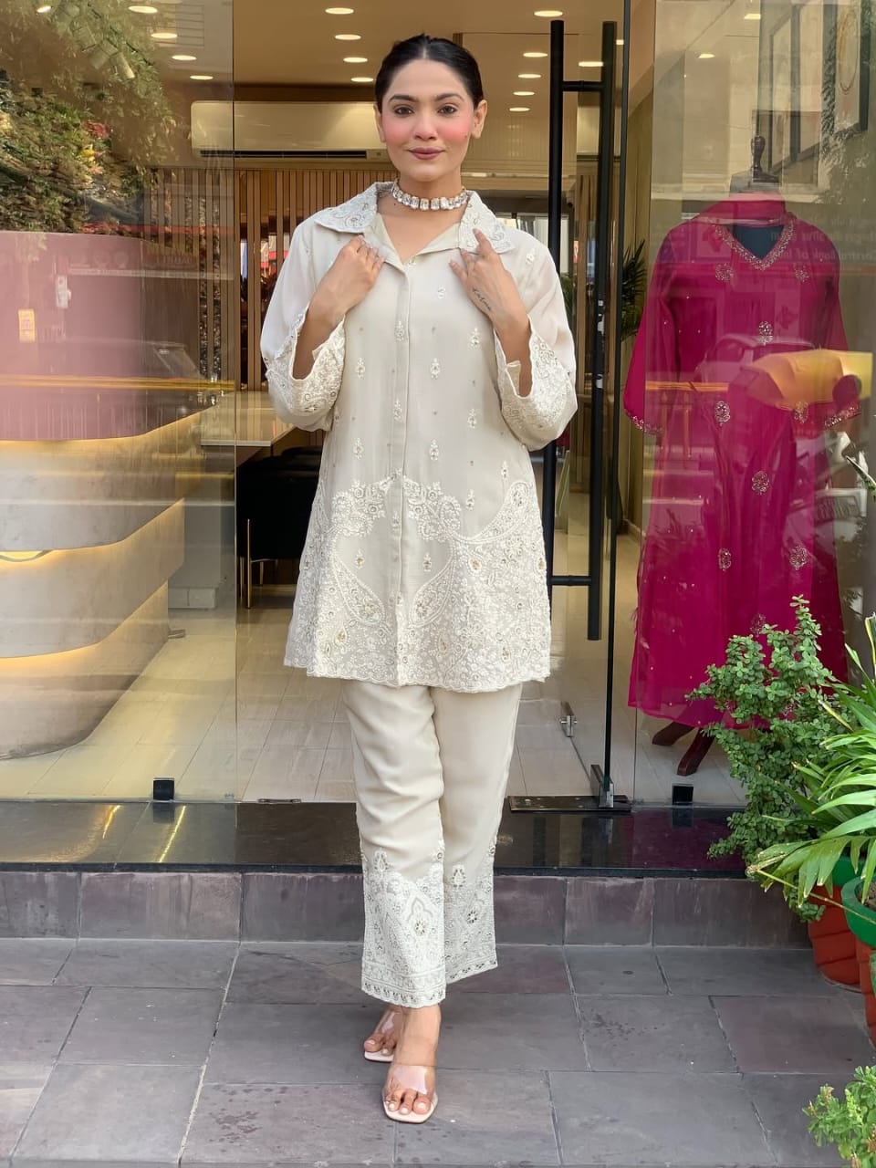 Party wear look pure chanderi cordset