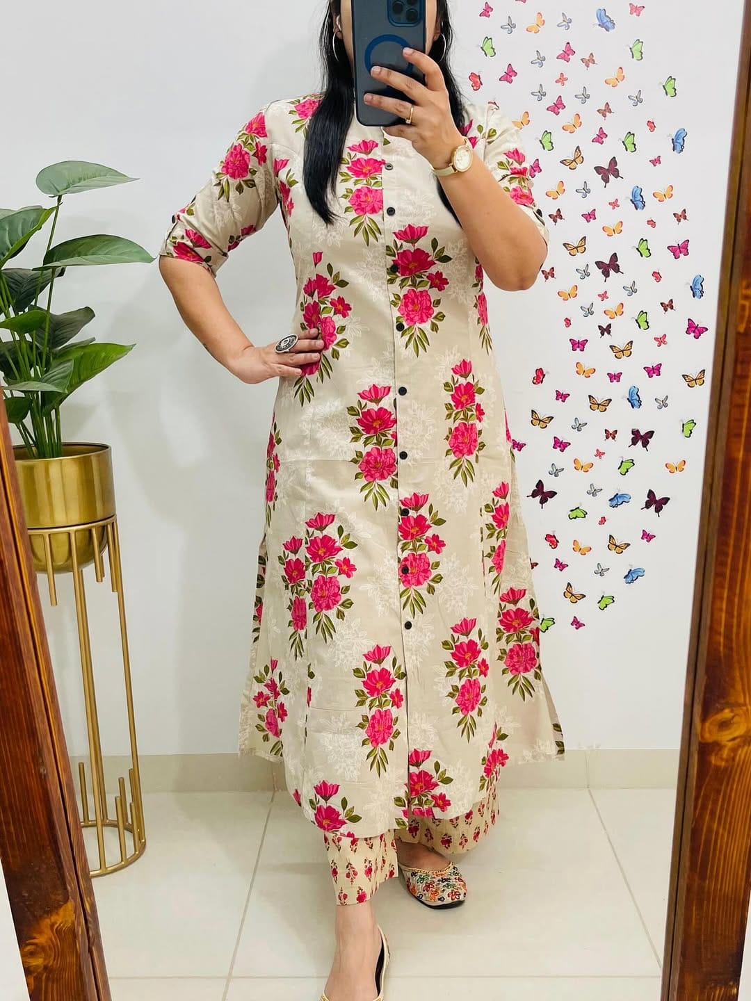 2 peace cotton kurti plazo set