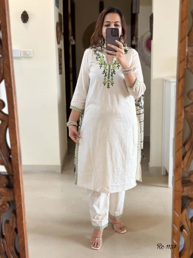 Office wear cotton kurta set