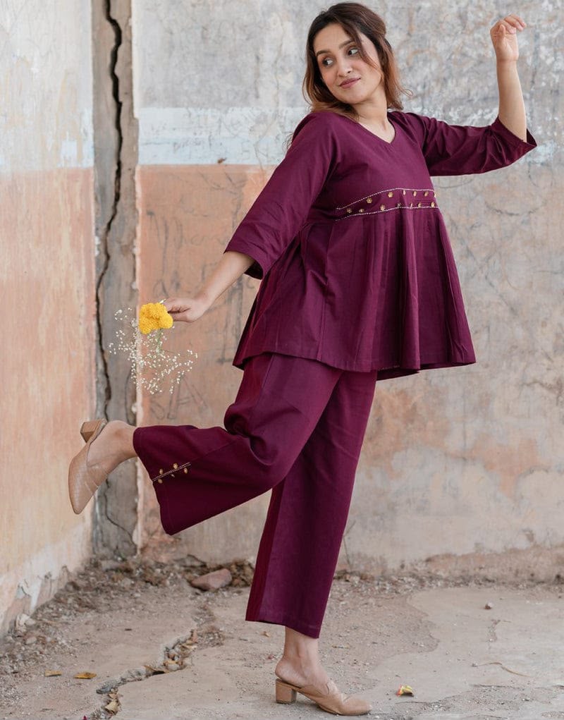 Pure cotton peplum style cordset