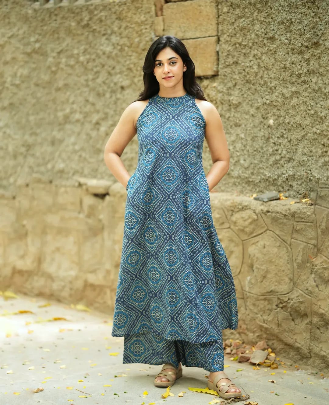 Summer special stylish cotton sleeveless cord set