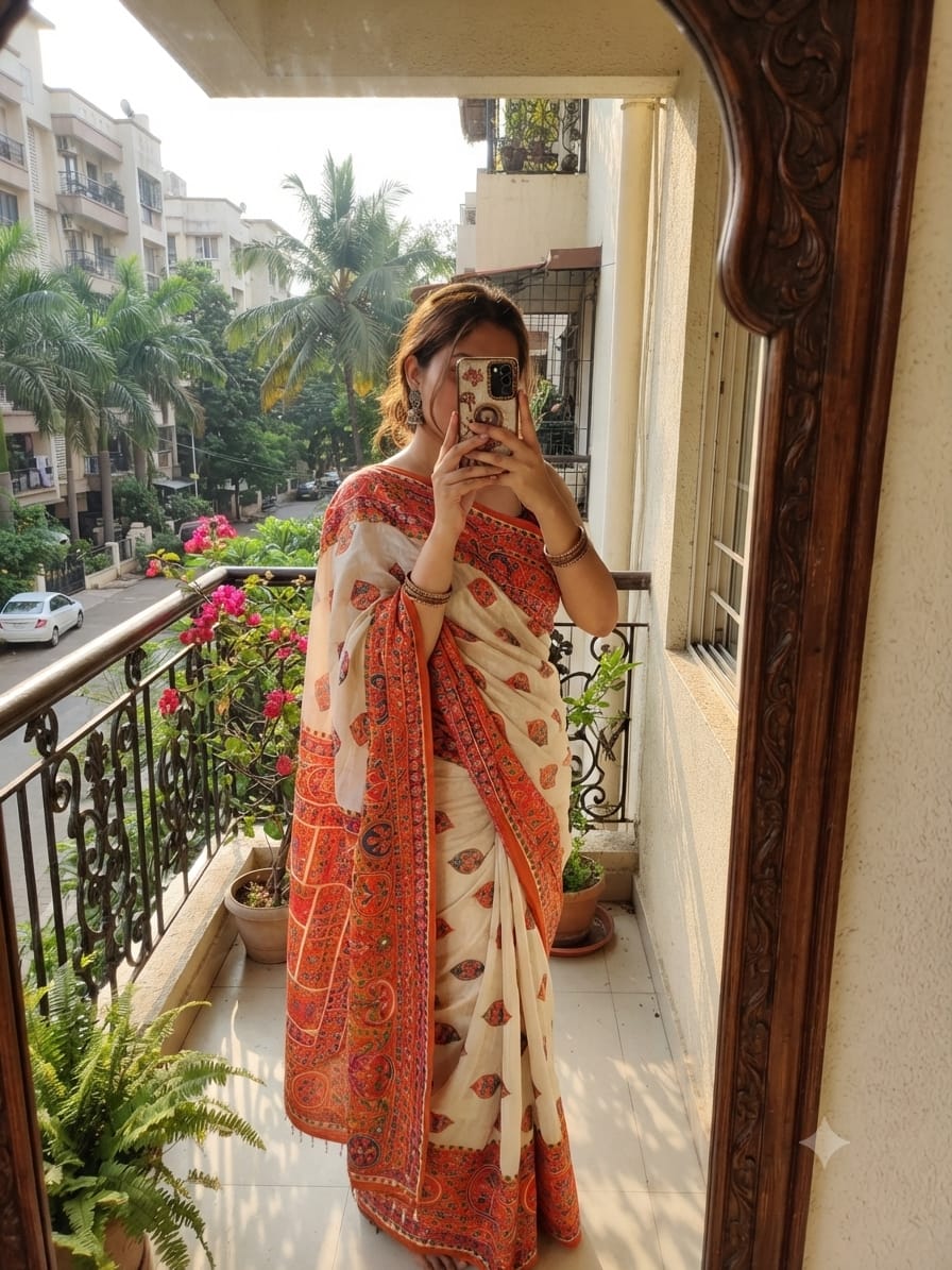 Women's Moss Georgette Digital Print Saree