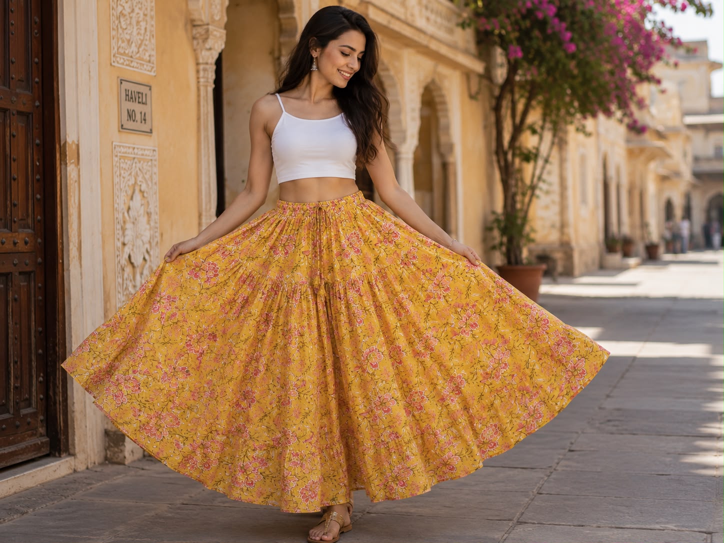 Beautiful cotton printed skirt with one good quality product
